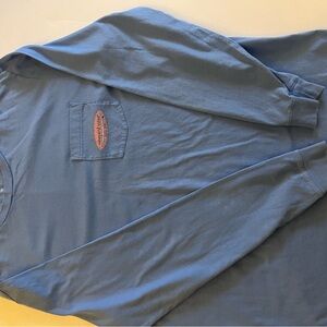 Vineyard Vines Blue Long Sleeve Tee Moisture-Wicking